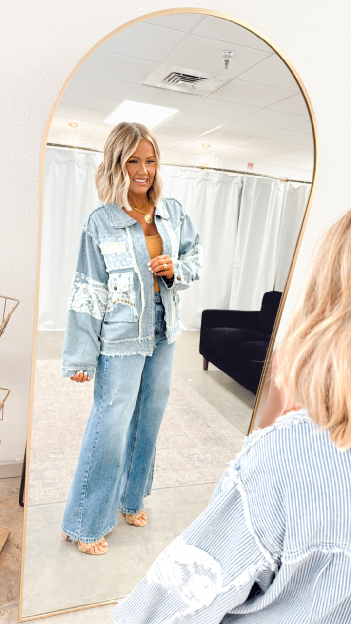 Striped Denim Twill Jacket