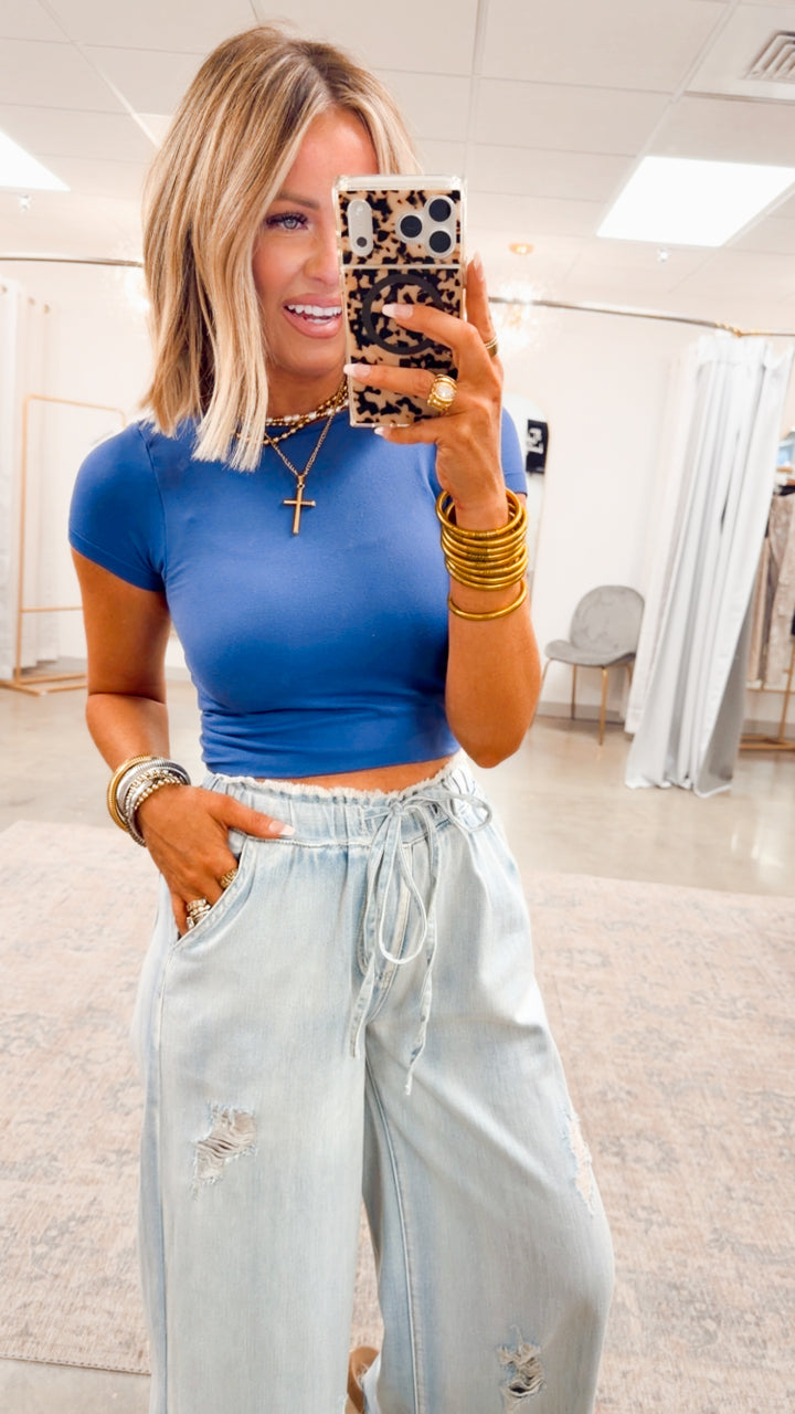 Seamless Crewneck Top-Marlin