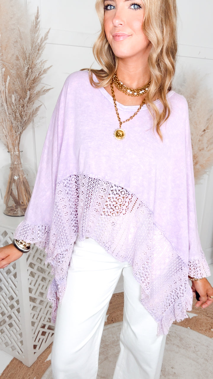 The Dusty Sky Poncho Top-Lavender
