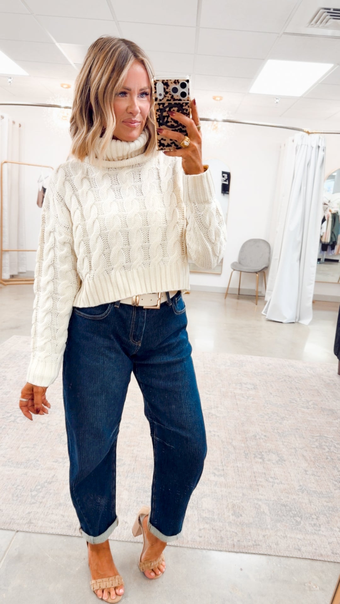 Isabella Turtle Neck Sweater-Cream