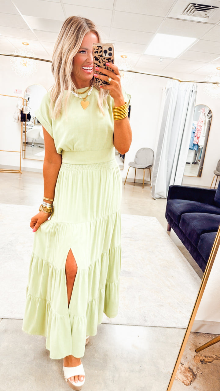 Sun Kissed Skirt Set-Key Lime