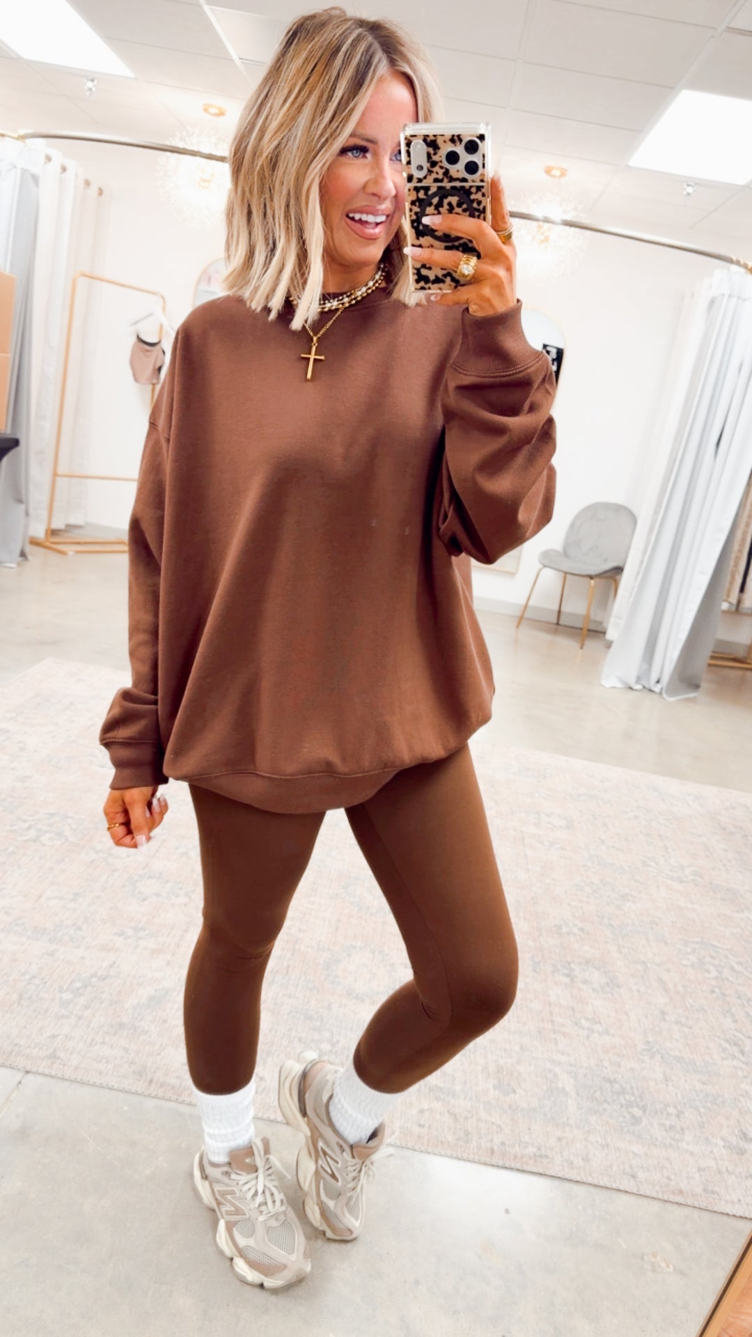 The Classic Crew Pullover-Brown