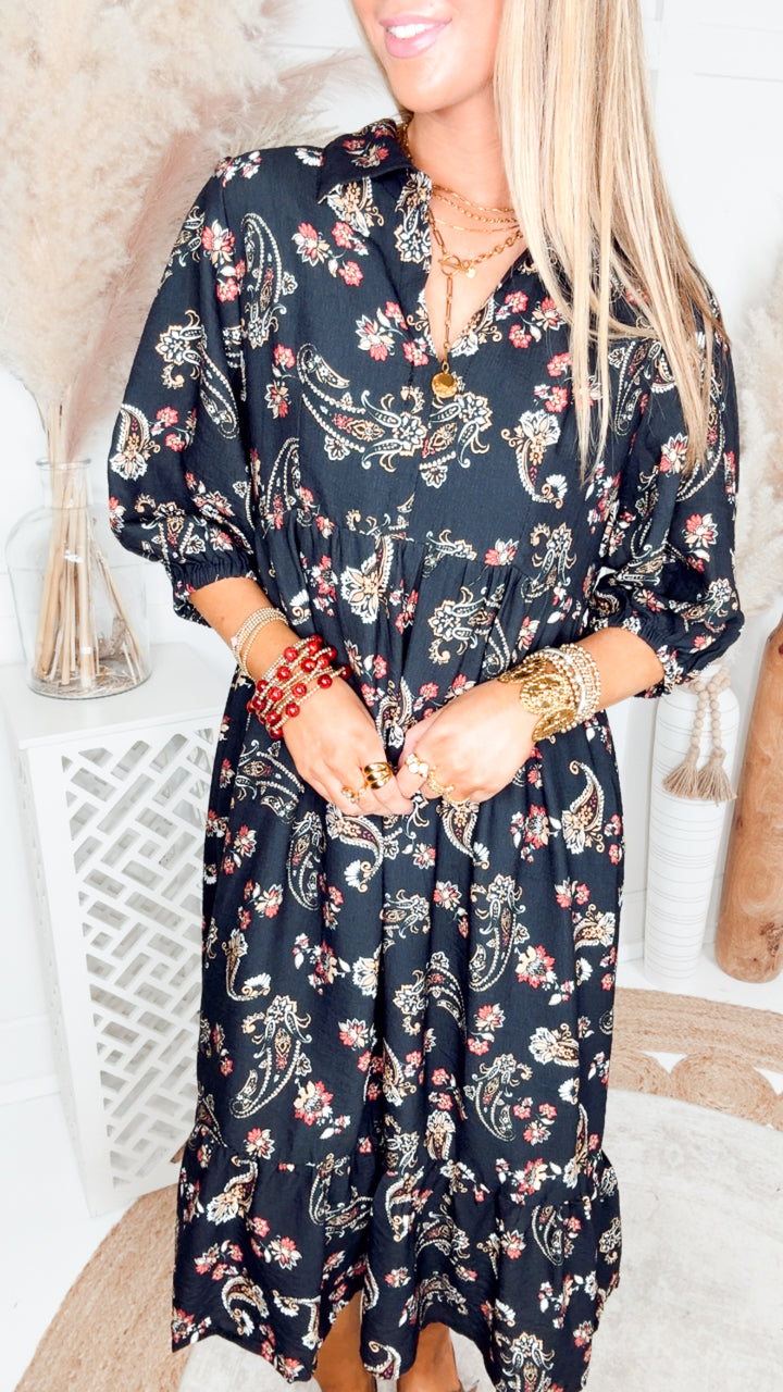 The Paisley Reverie Midi Dress