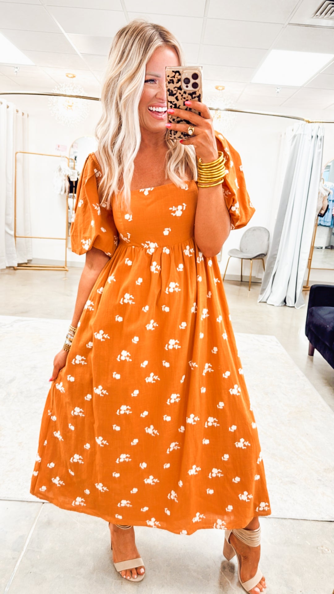 Sunrise Bloom Midi Dress