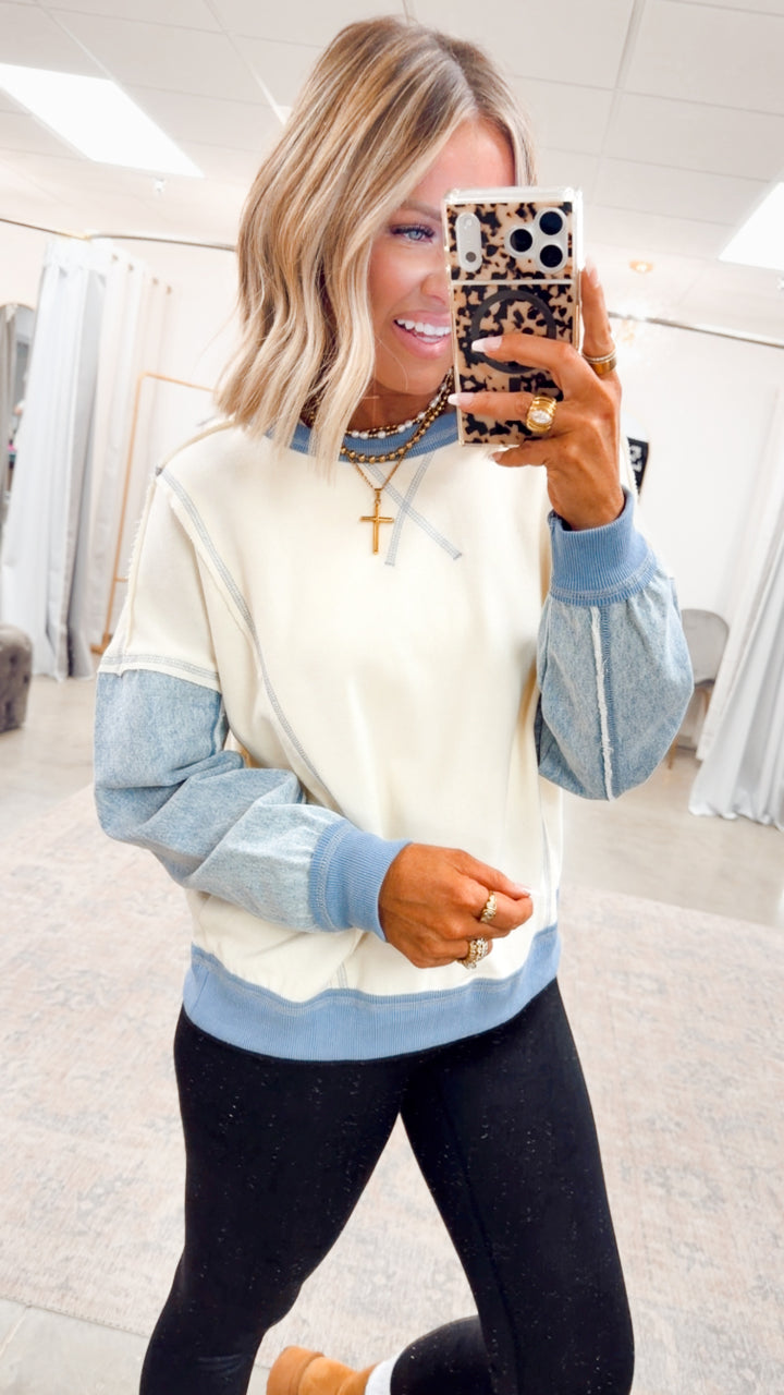 The Collins Contrast Crewneck