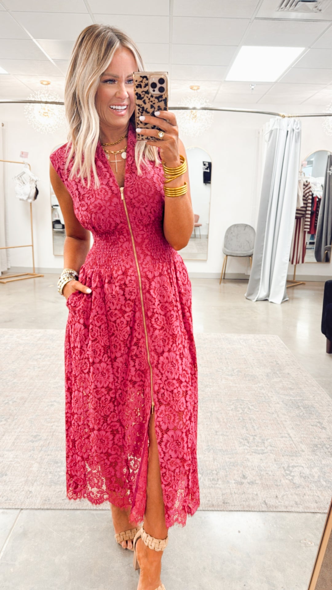 Jackie Lace Midi Dress-Merlot