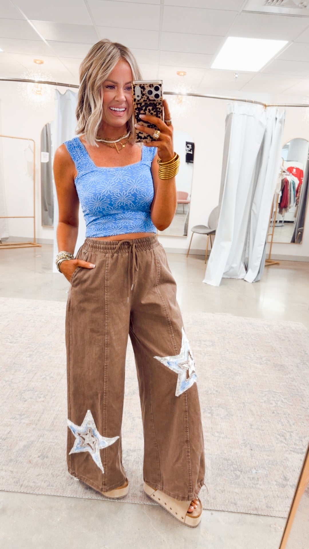 Gardenia Tank Top-Denim