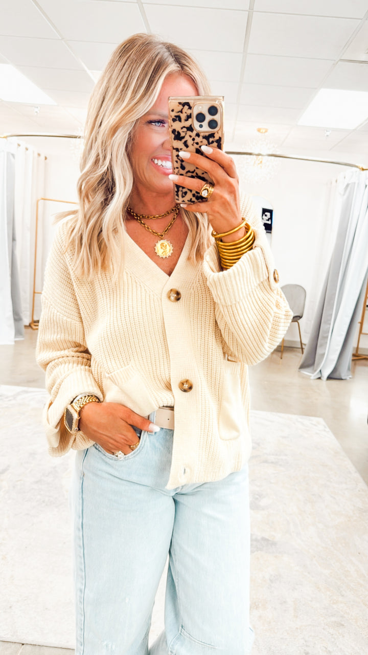 Cozy Knoll Cardigan-Cream