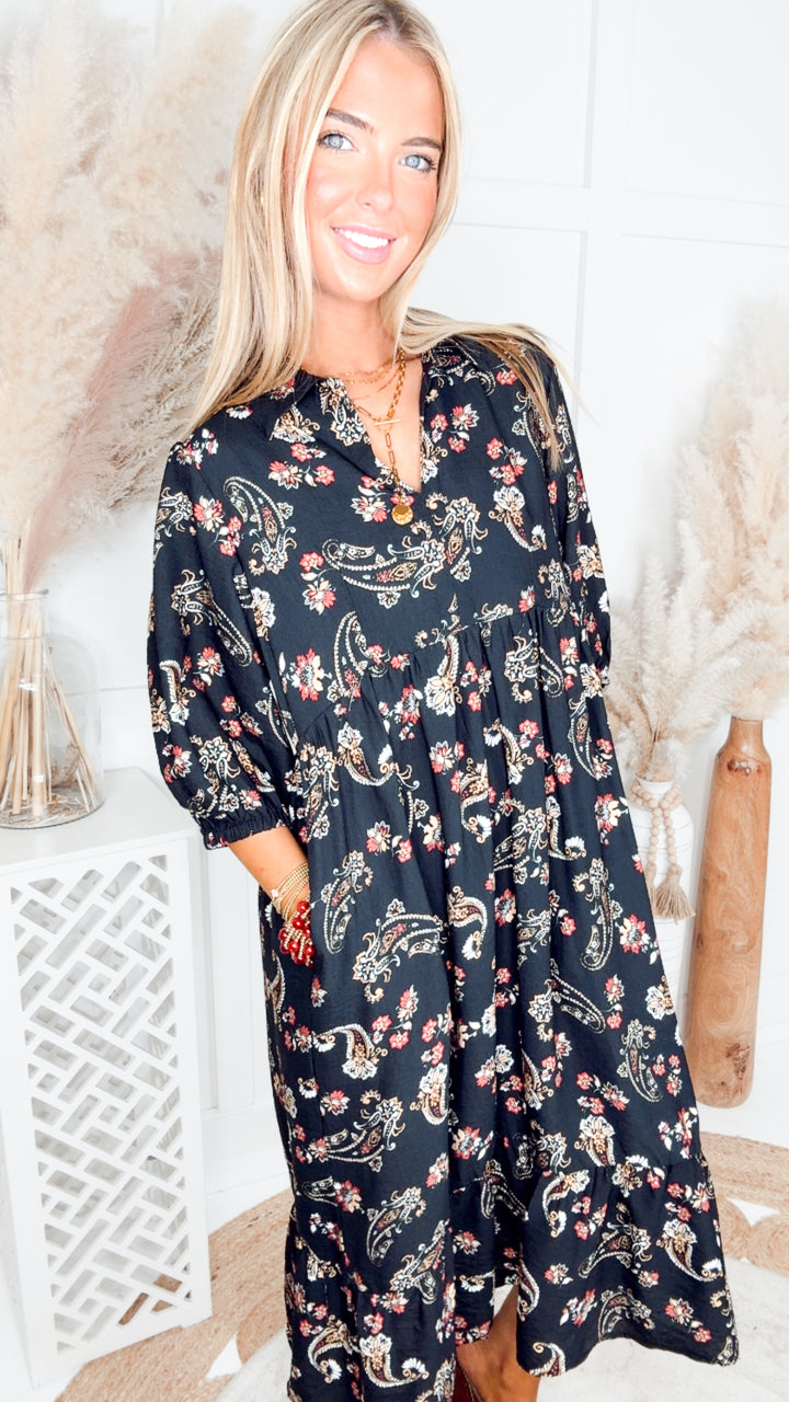 The Paisley Reverie Midi Dress