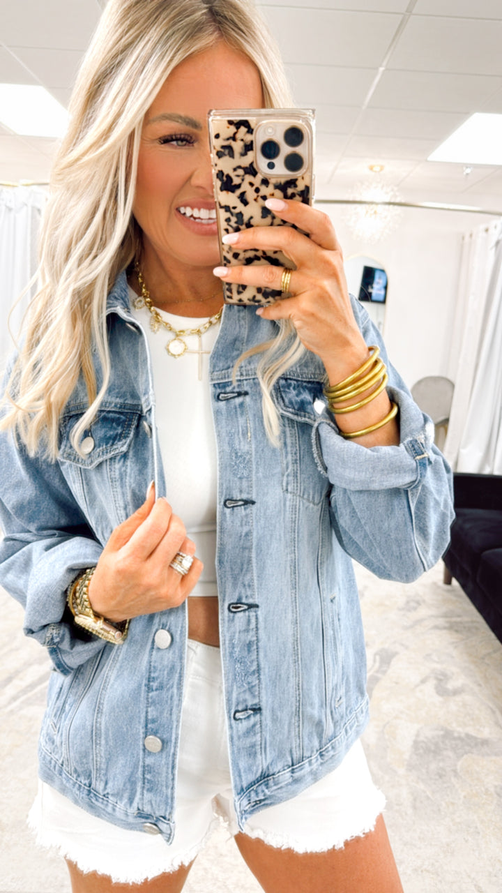 Cello Mid Length Classic Denim Jacket
