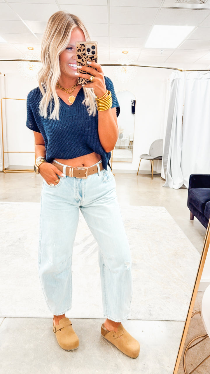 Sonoma Sweater Top-Navy