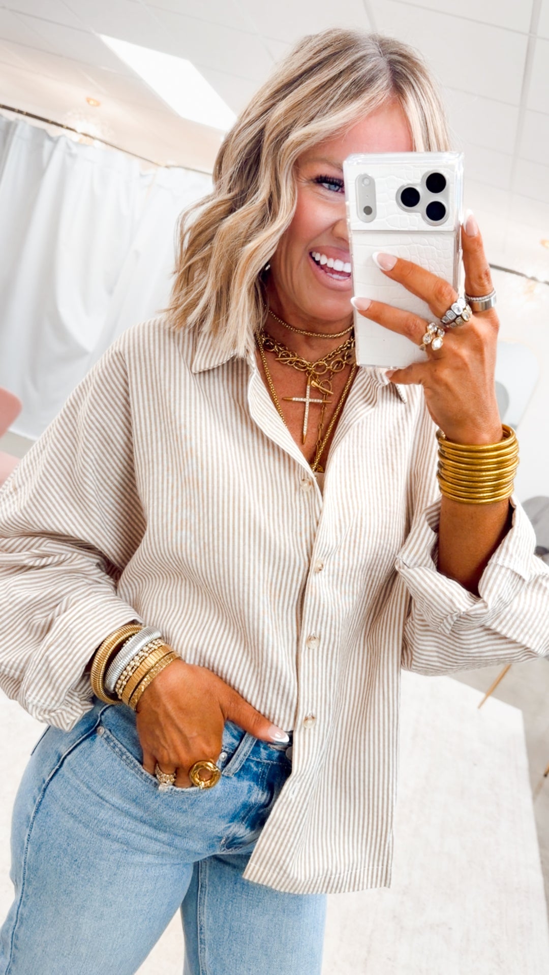 Dockside Button Down Shirt-Taupe