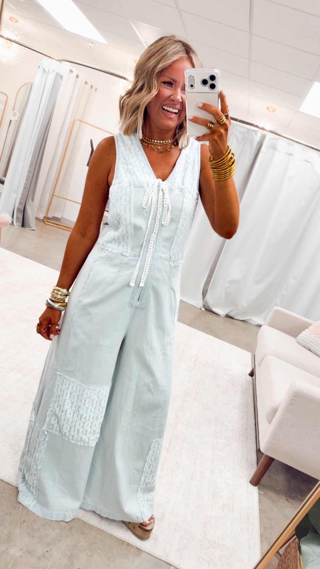 The Lacewood Denim Jumpsuit