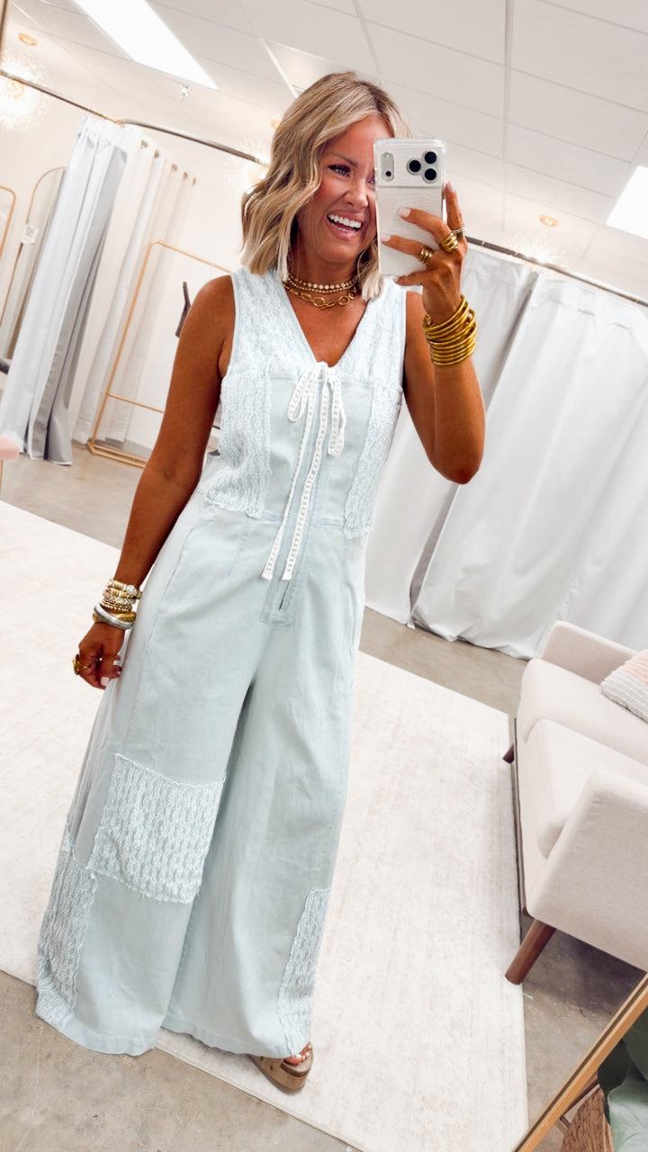 The Lacewood Denim Jumpsuit