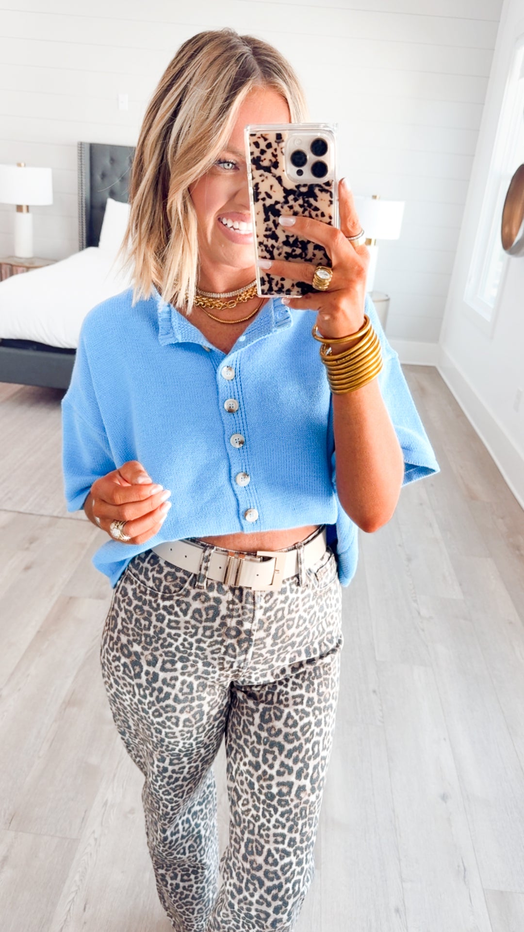 The Windsor Button Up Top-Blue