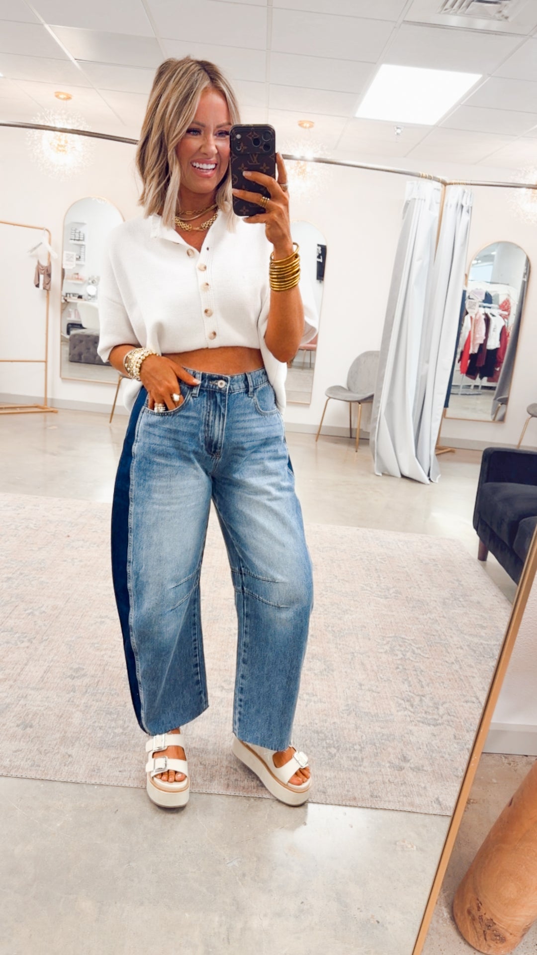 The Windsor Button Up Top-White