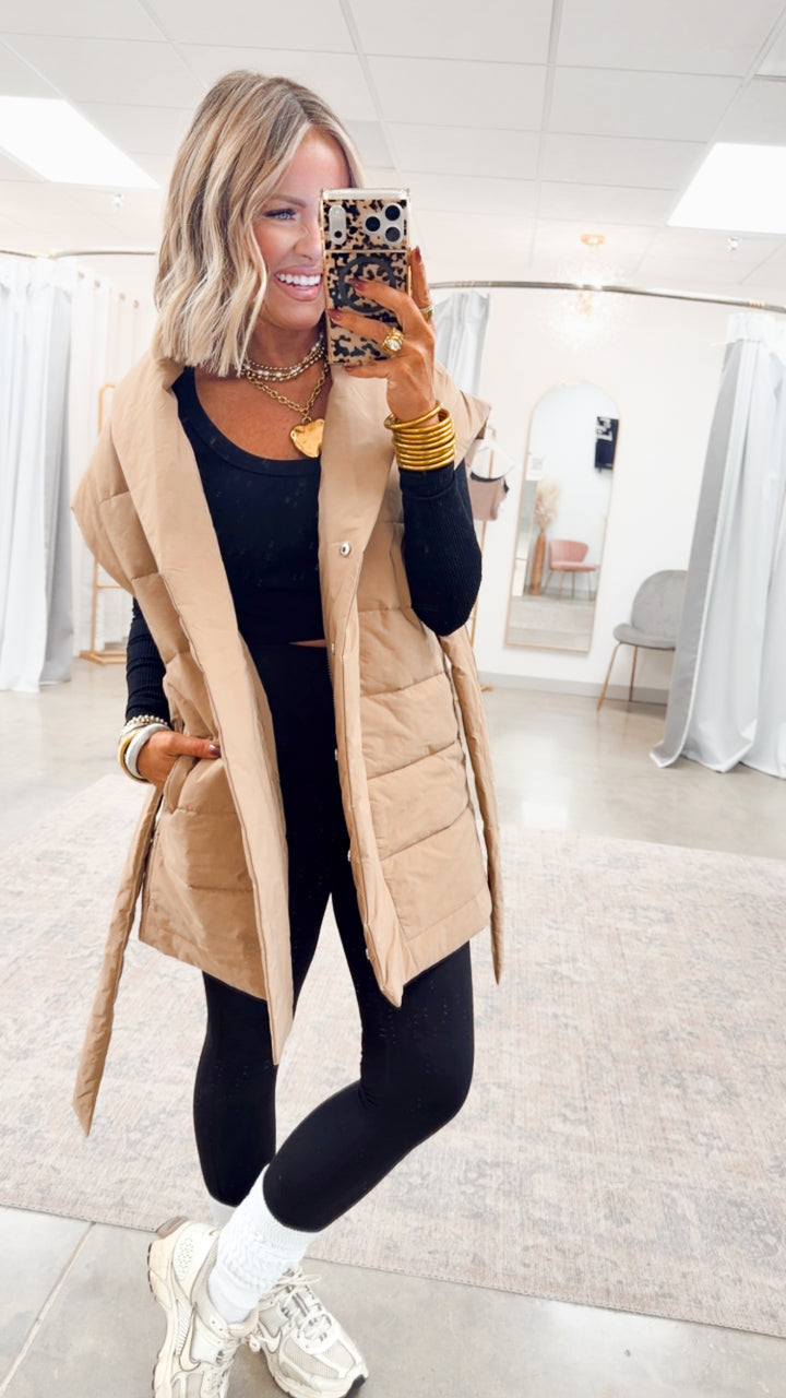 The Vivienne Shawl Vest-Taupe