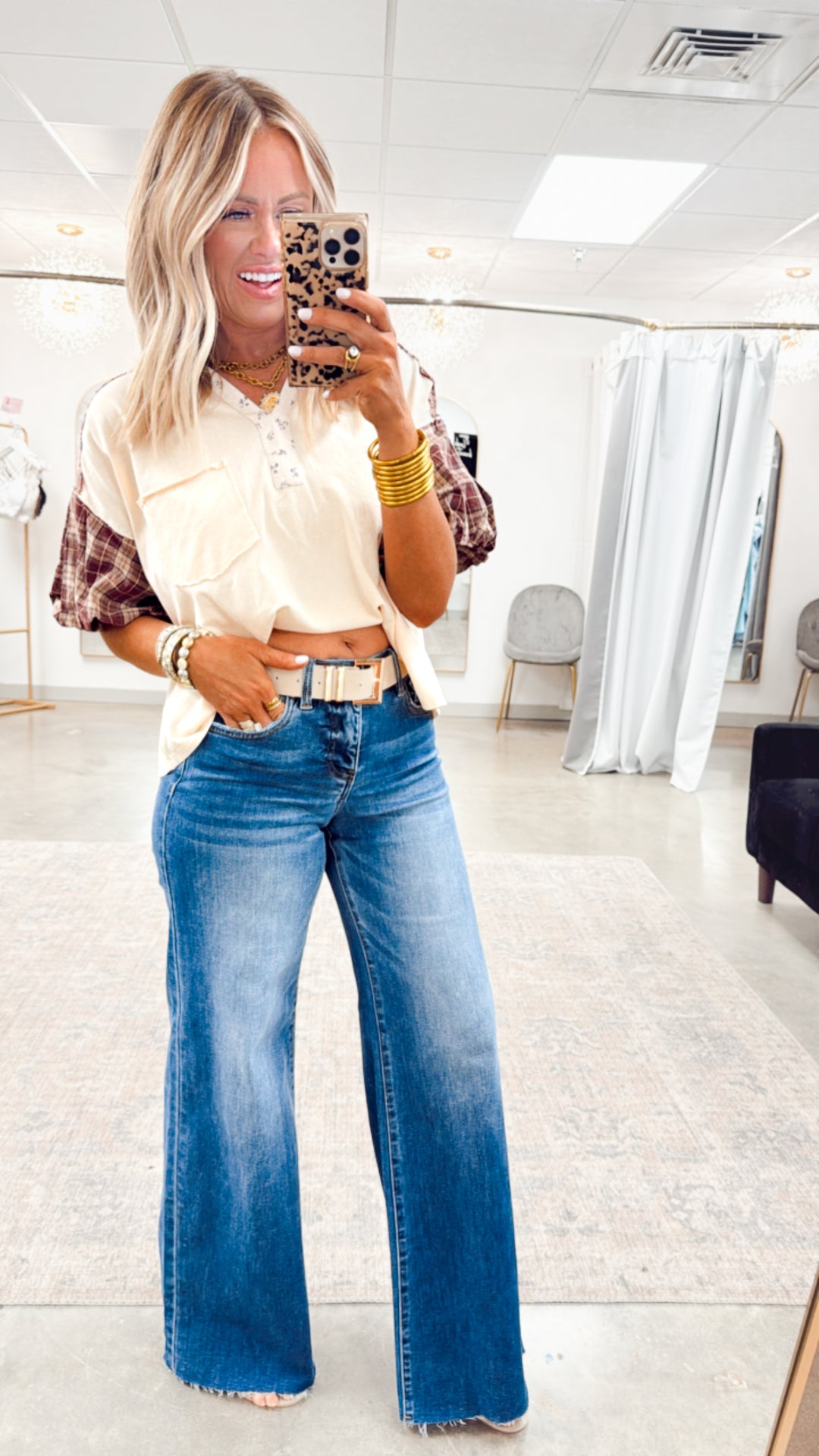 Landry Plaid Top