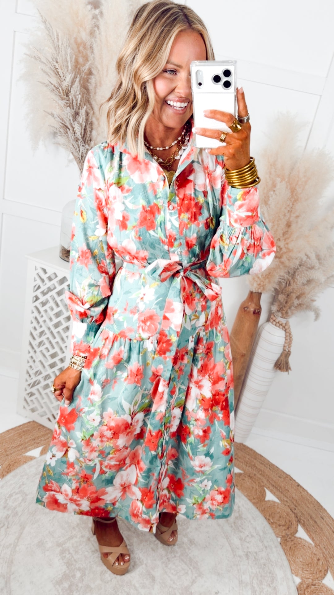 The Rosemary Button Up Midi Dress