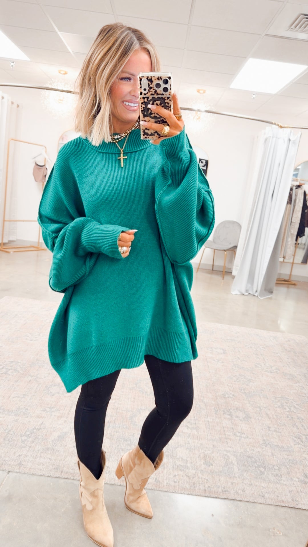 Forest Chill Mock Neck Sweater