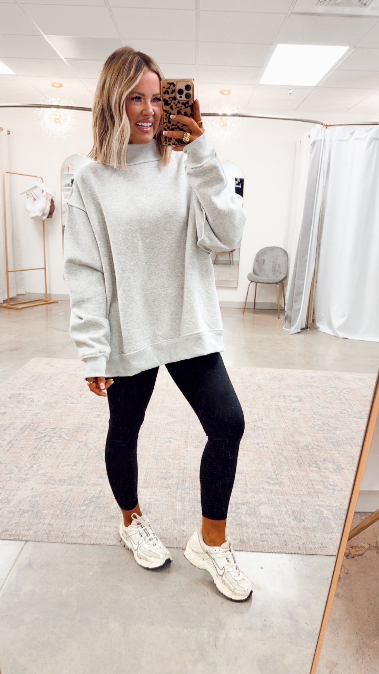 Heather Grey Reversible Mock Neck Sweatshirt – Sparkle Tallahassee