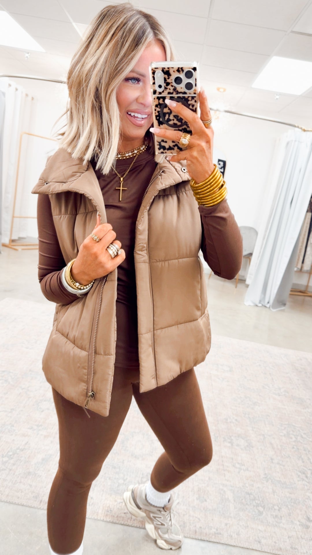 Summit Puffer Vest-Cocoa