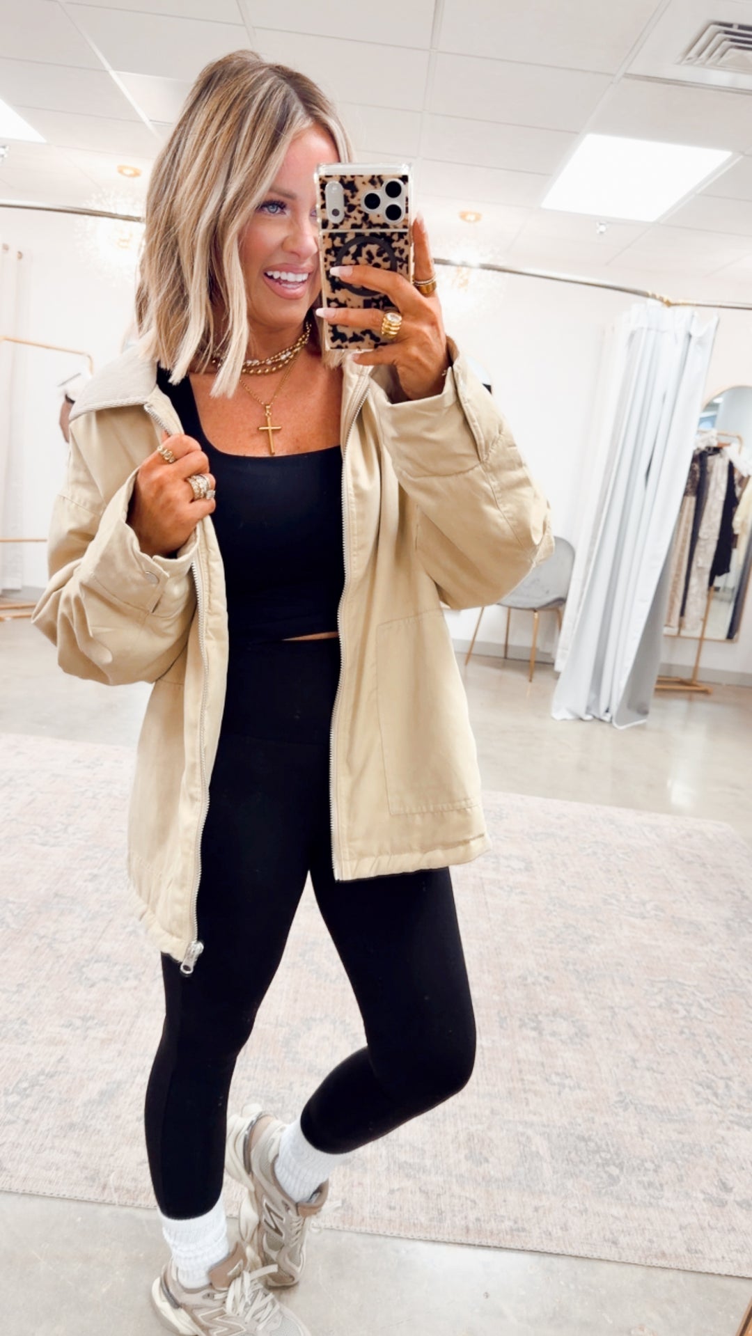 Fern Puffer Barn Jacket-Beige