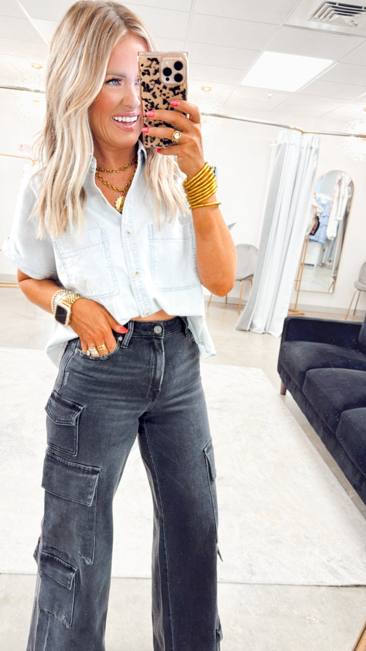 Casual Chambray Top