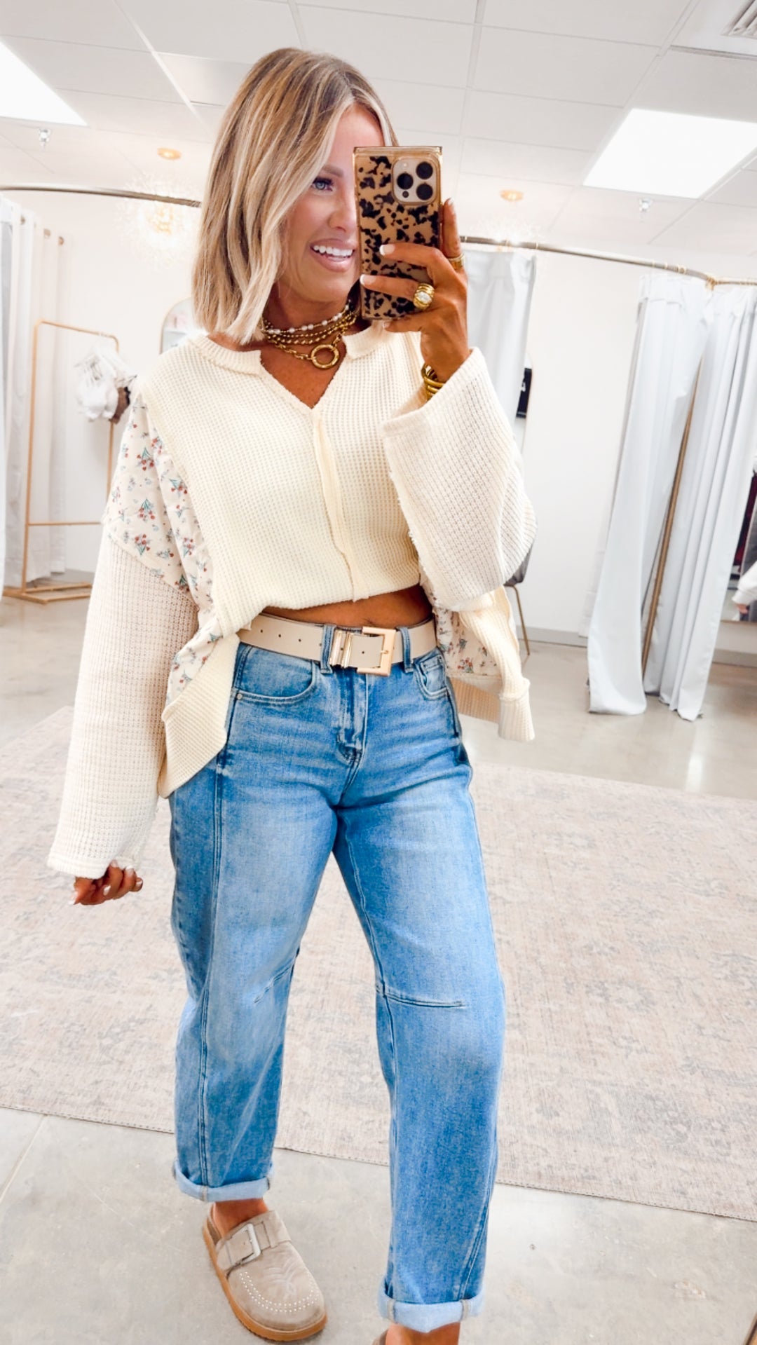 Moonlit Moss Top-Cream