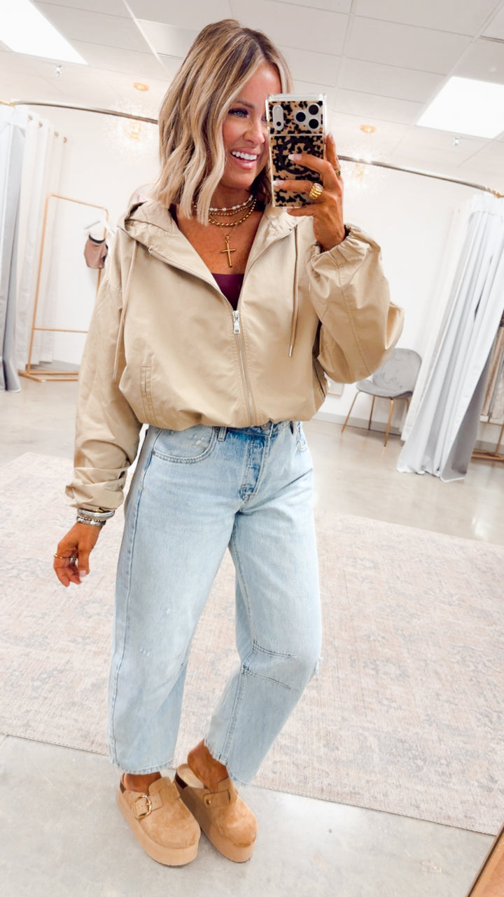 The Ace Hooded Jacket-Taupe