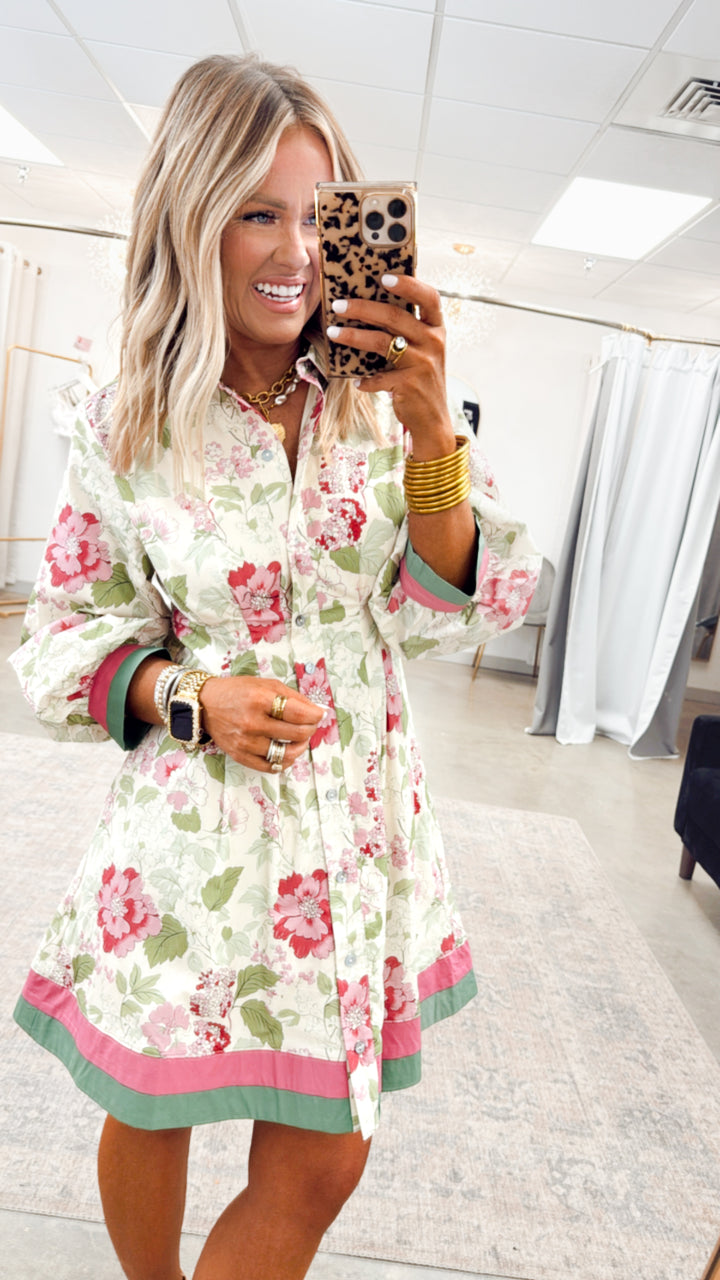 Pintuck Mini Flare Dress