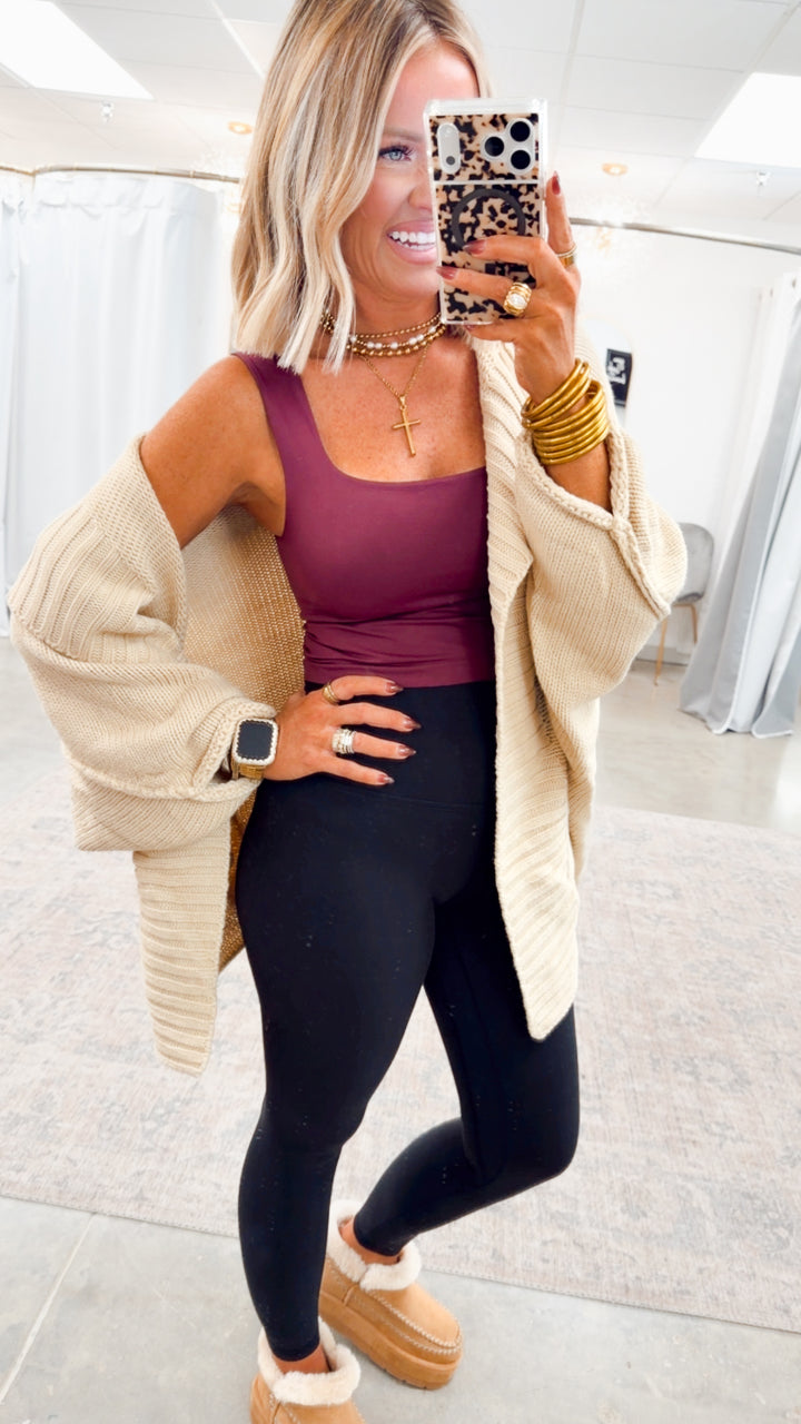 Amelia Drape Cardigan-Cream Beige