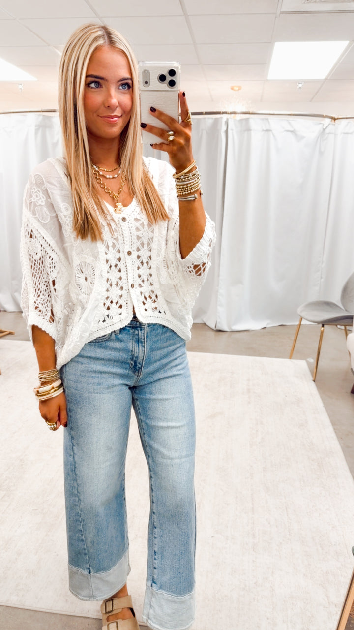 Crochet Me Pretty Cardigan-White