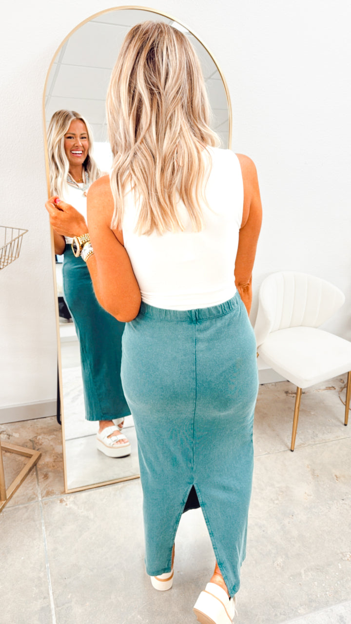 Madison Maxi Skirt-Deep Green