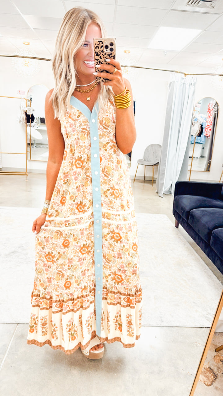 Willow Vine Maxi Dress-Natural