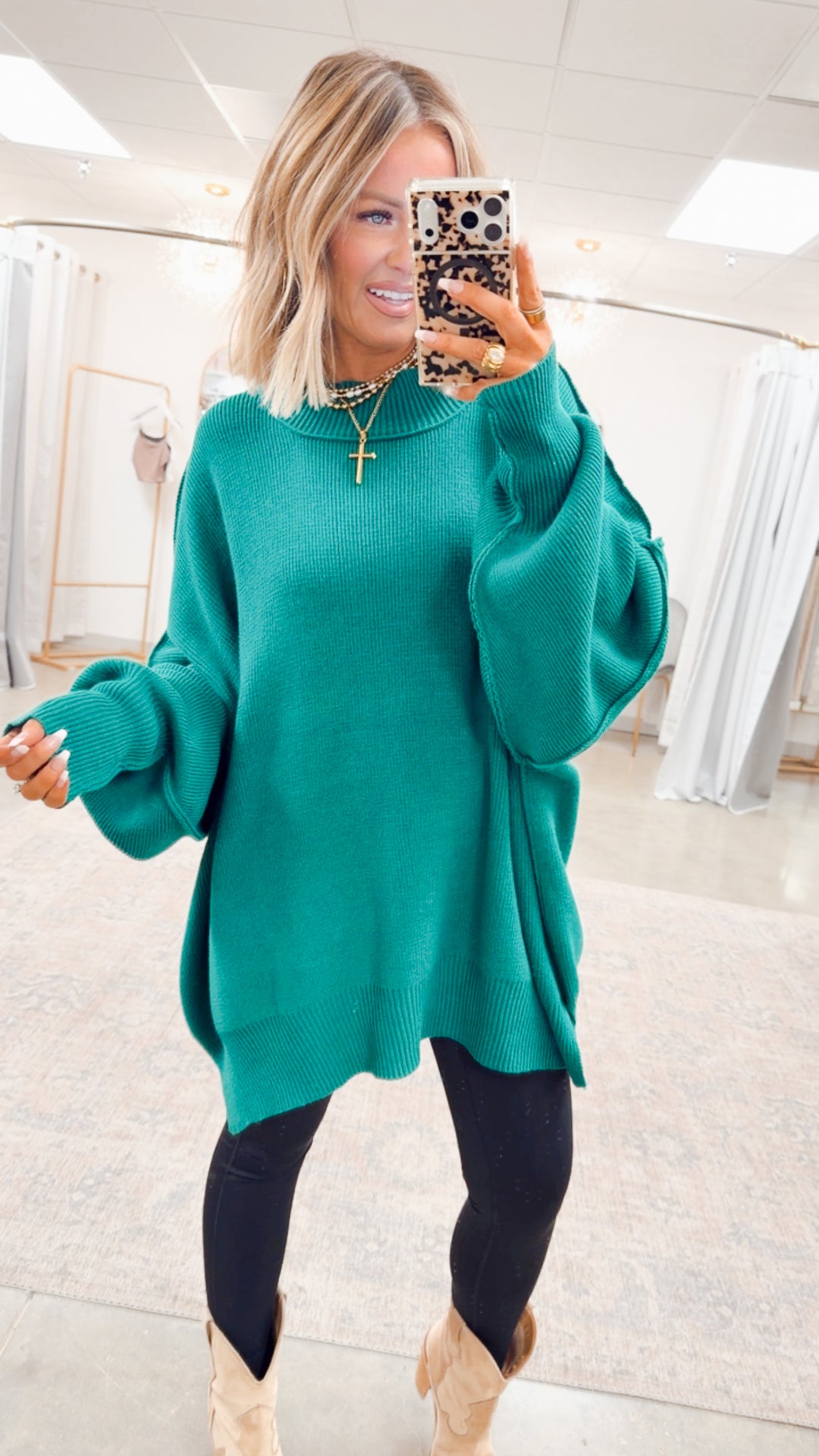 Forest Chill Mock Neck Sweater