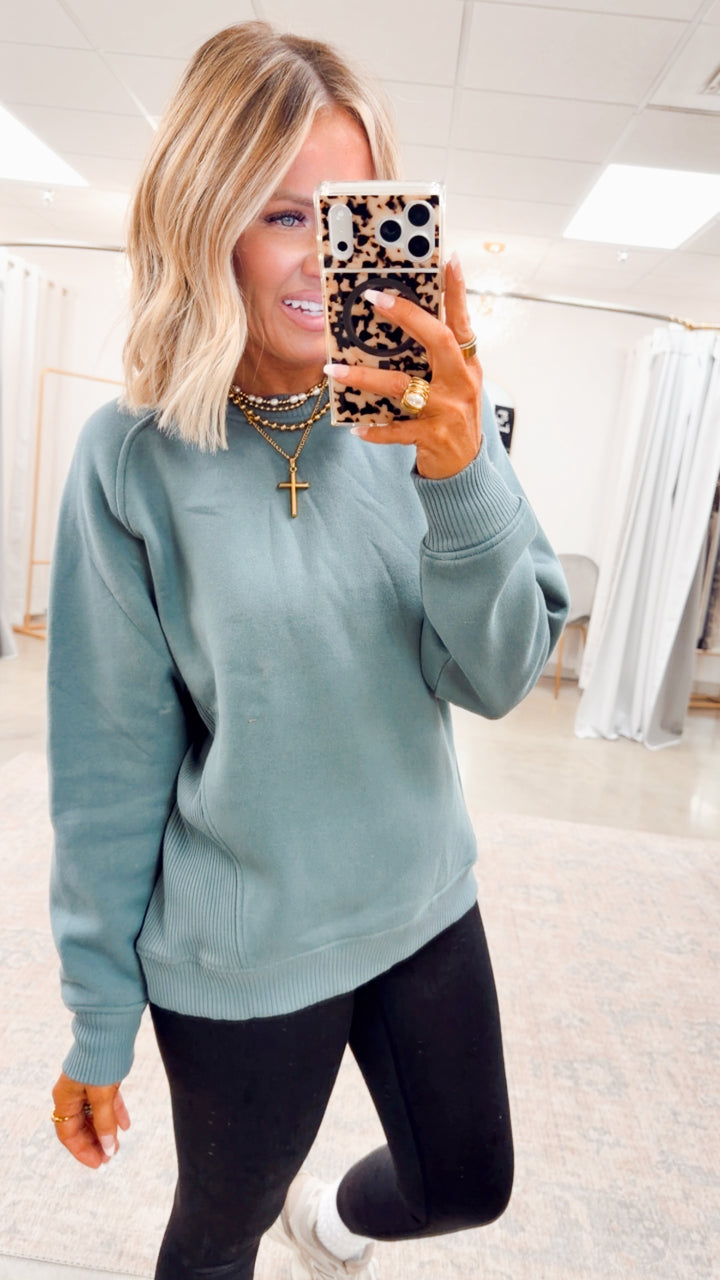 Ash Jade Plush Raglan Sweatshirt