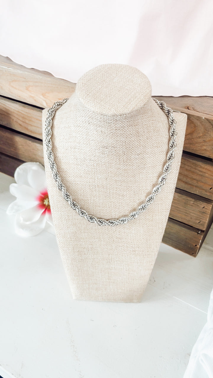 The Rope Necklace-Silver