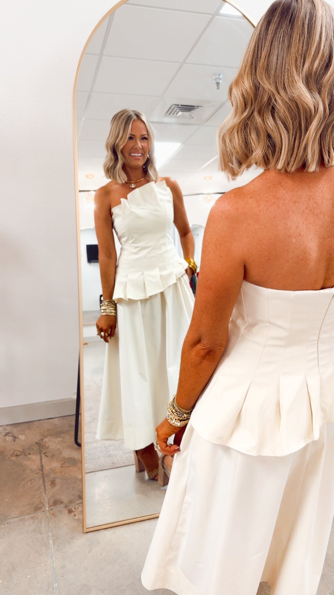 The Verona Sculpted Midi Dress-Ecru