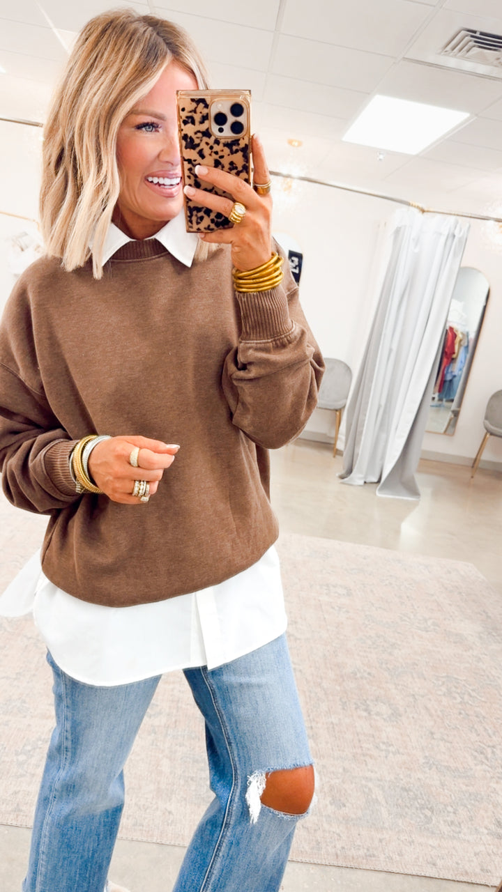 Mocha Rustic Ease Sweatshirt