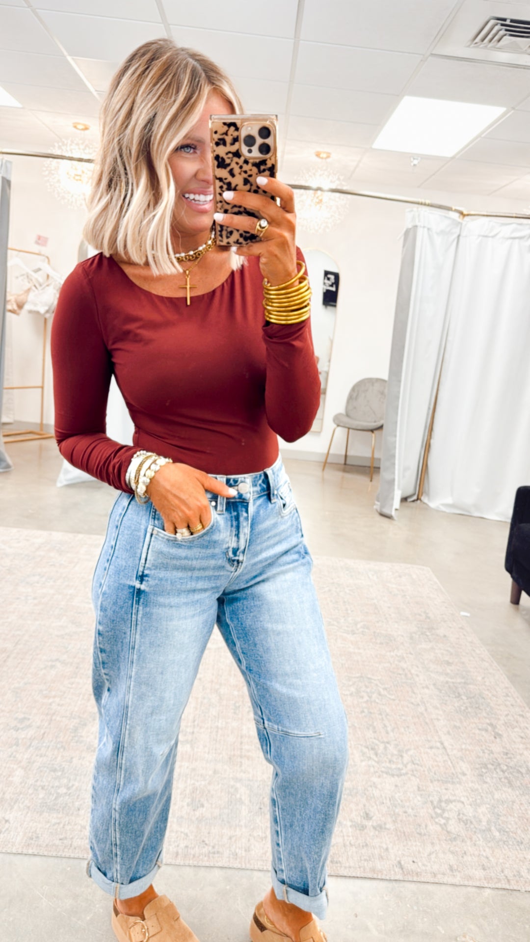 Rosabelle Scoop Neck Top-Burgundy