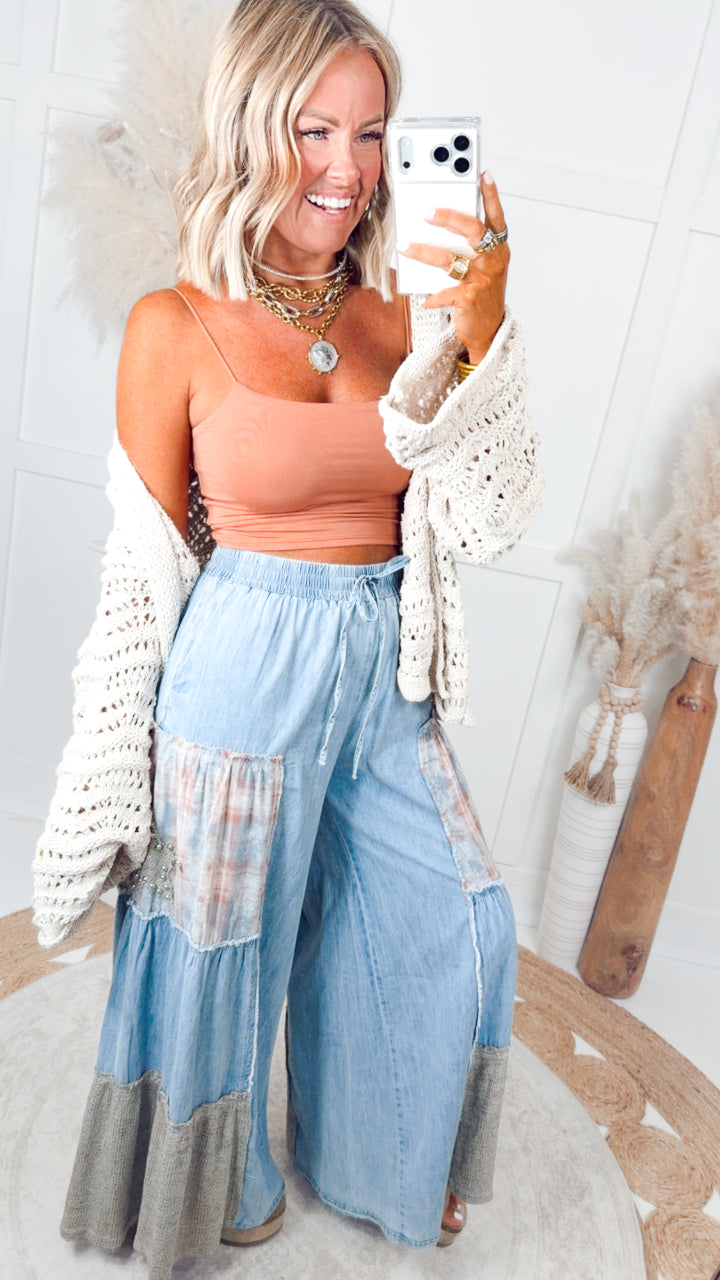 Cropped Spaghetti Tank-Papaya