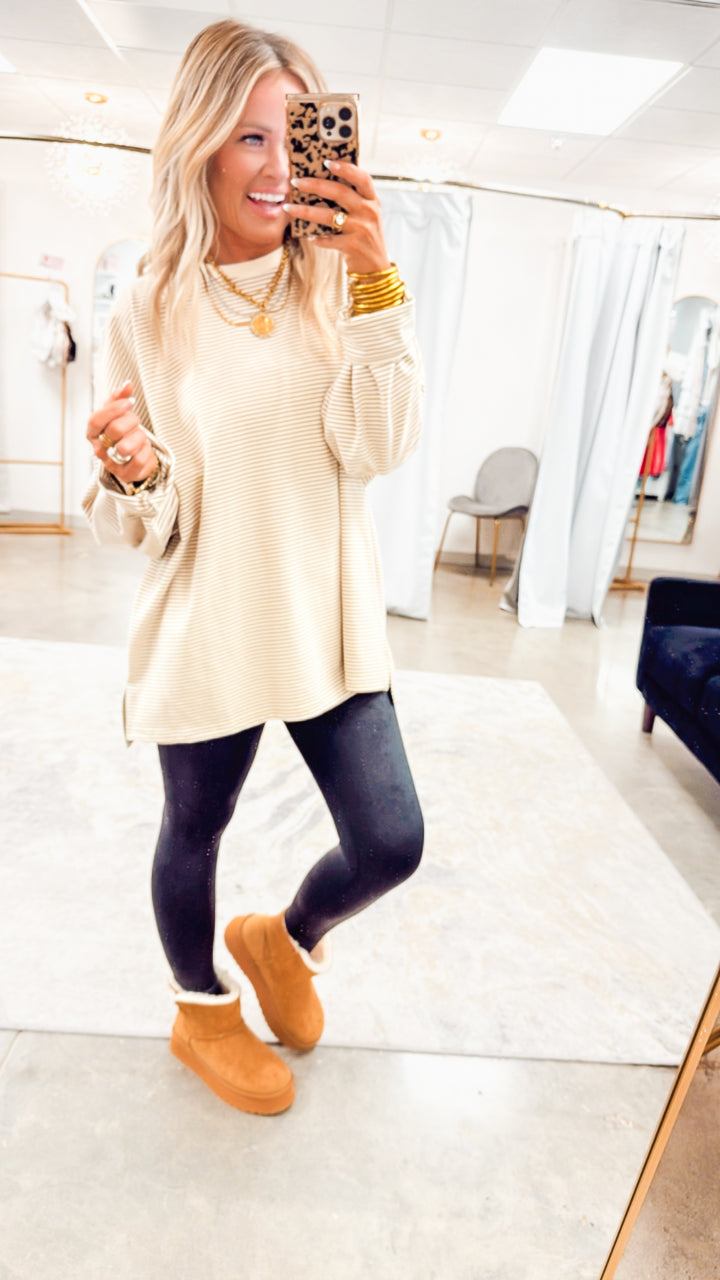 Ember Oversized Top-Beige