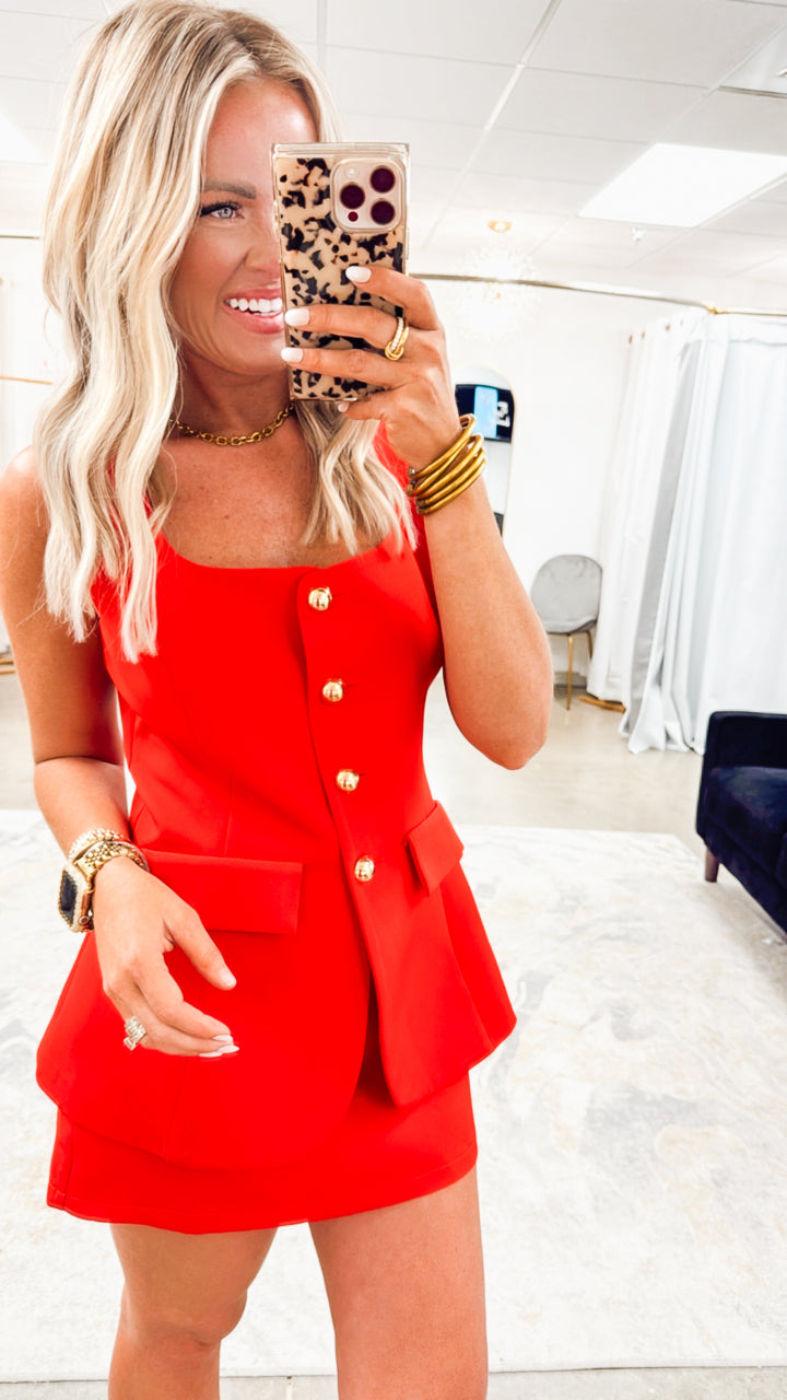 Tinslee Romper-Red