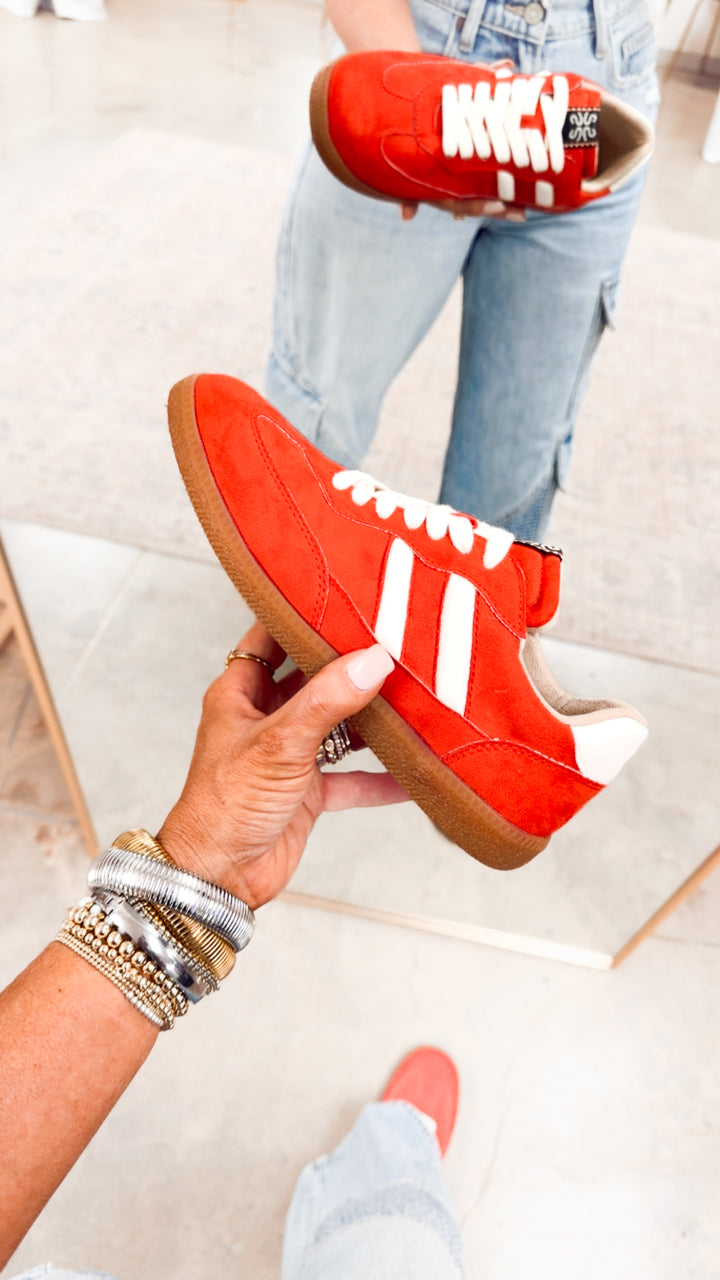 Renee Sneaker-Red Suede