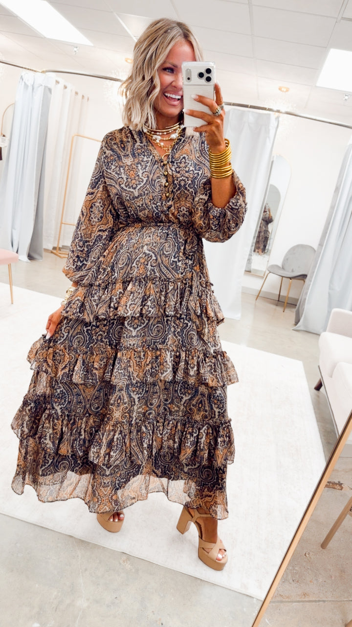 The Adeline Paisley Print Dress