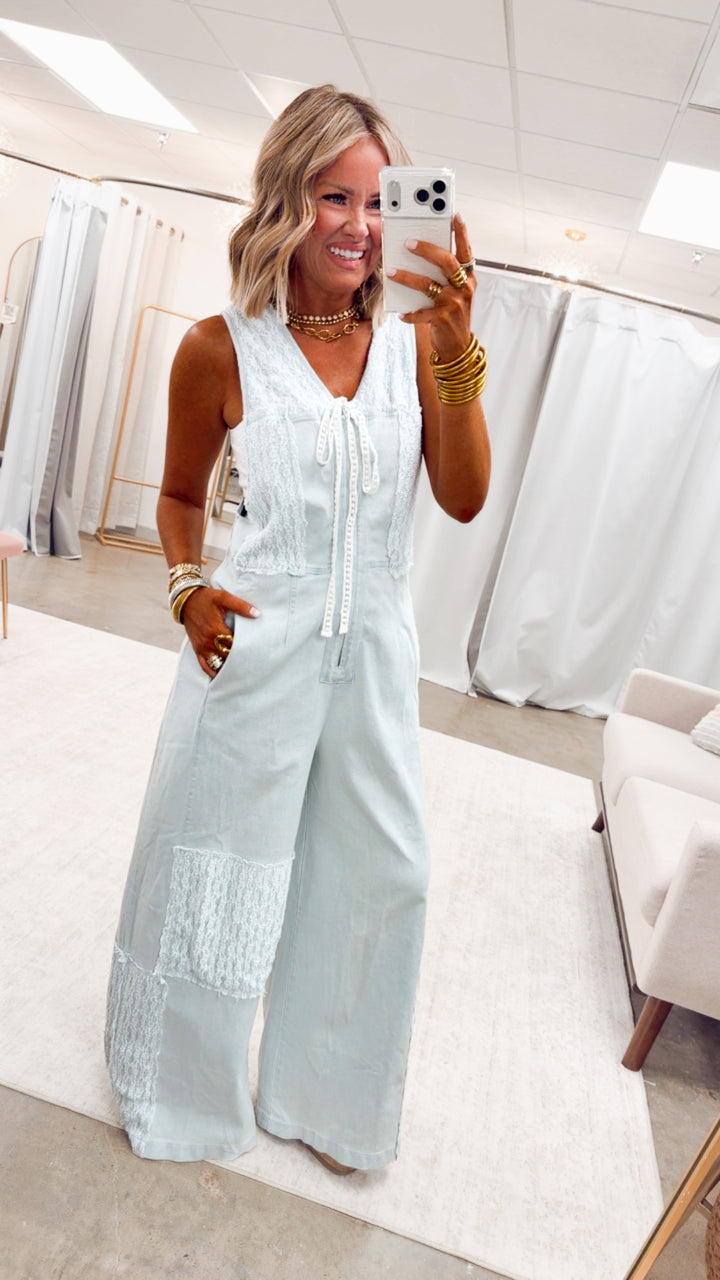 The Lacewood Denim Jumpsuit