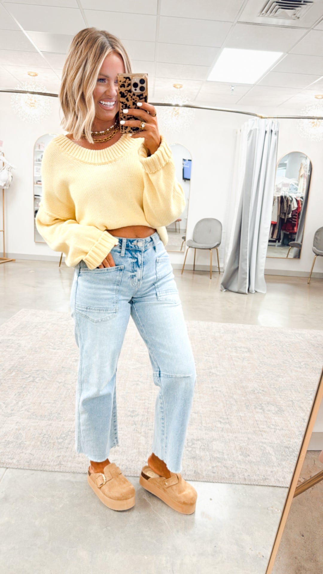 Larkin Drop Shoulder Sweater-Lemon