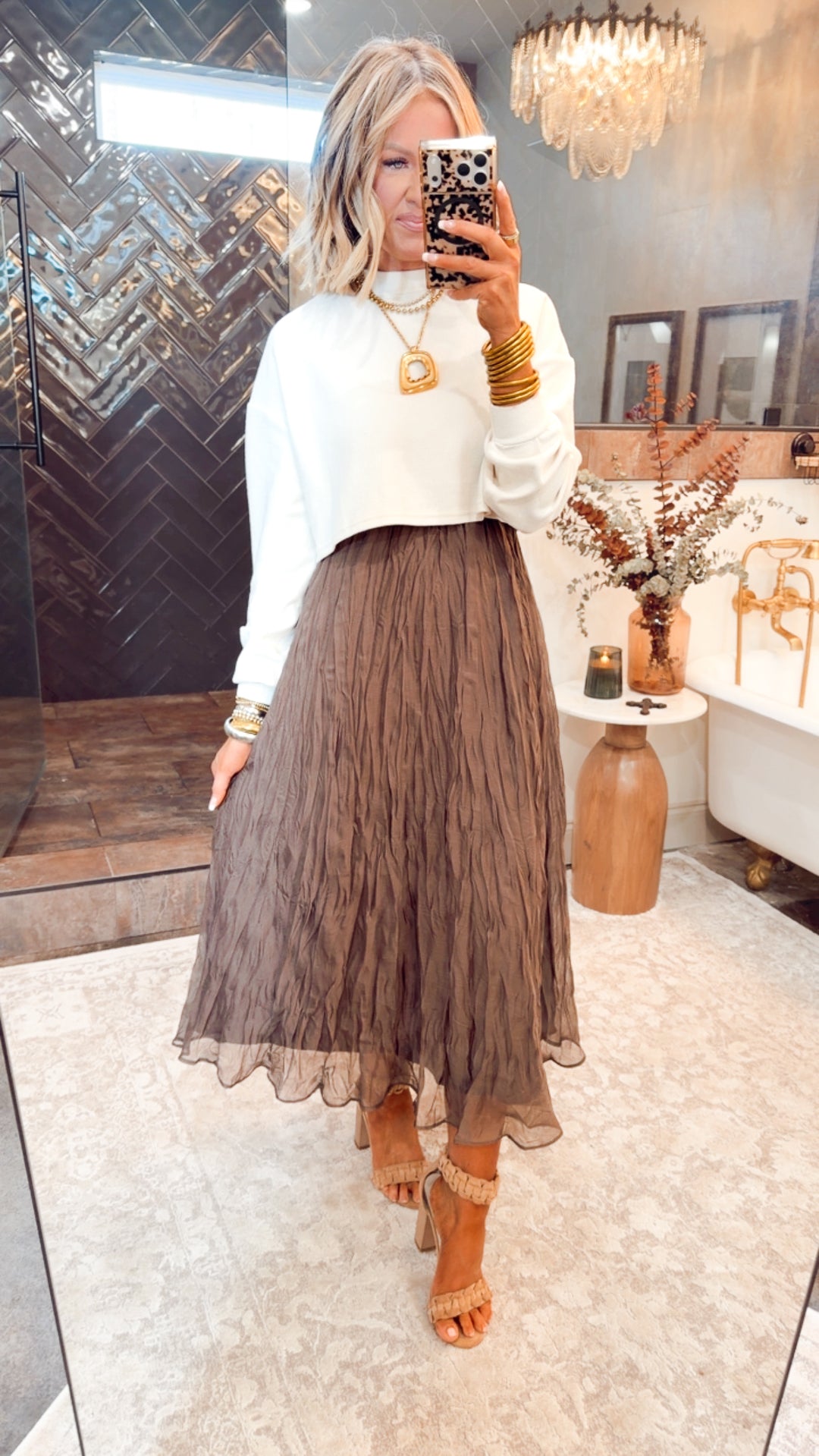Millie Midi Skirt-Chocolate