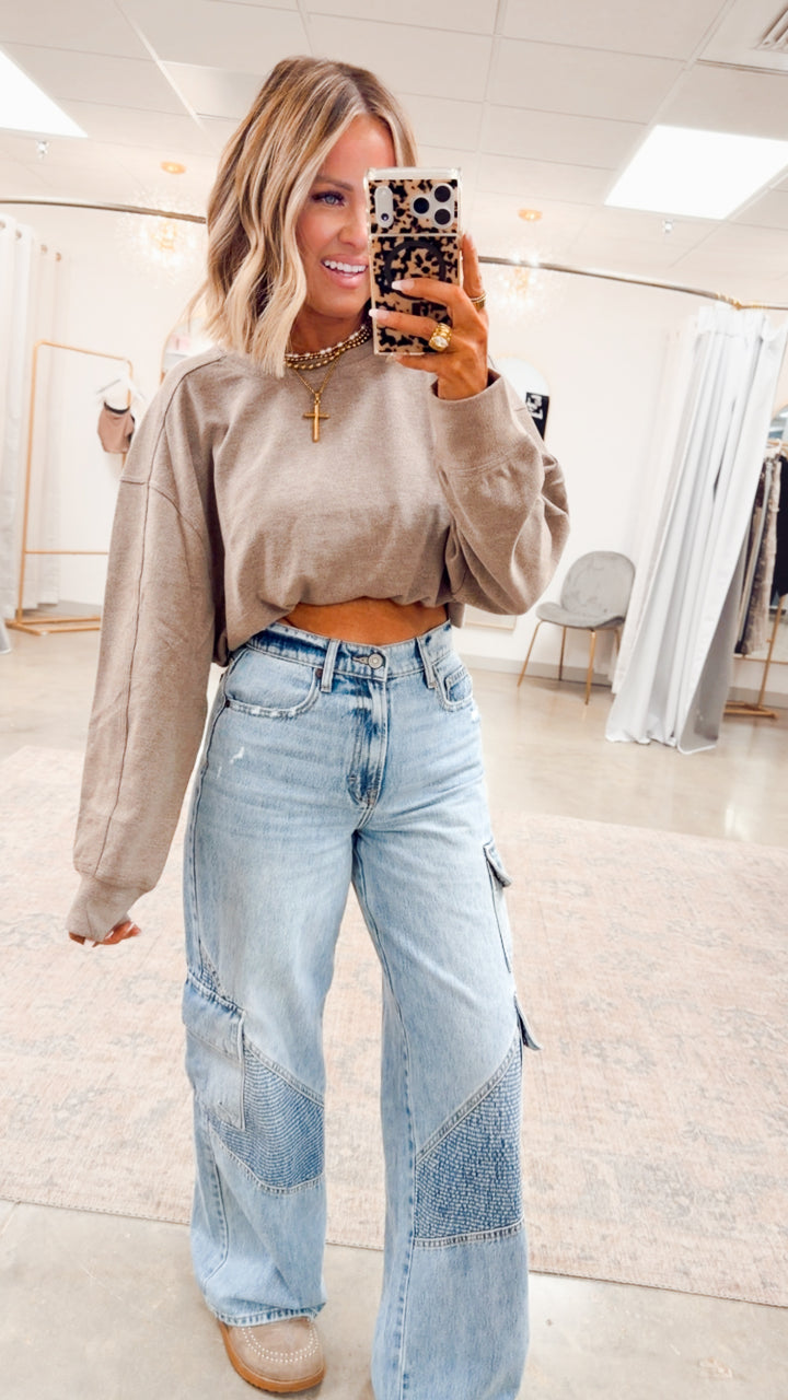 The Soft Ribbed Pullover- Dusty Mocha